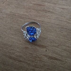 Elegant Blue Gemstone Silver Ring